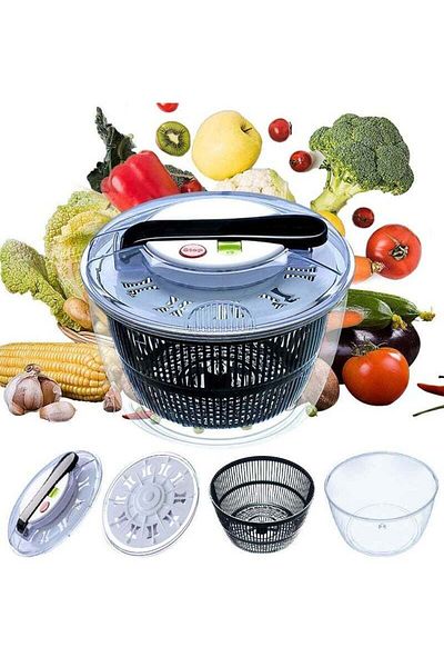 COOYA 5L Salad Spinner, Multifunction,BPA Free,For Salad Greens, Lettuce, Fruits and Vegetables