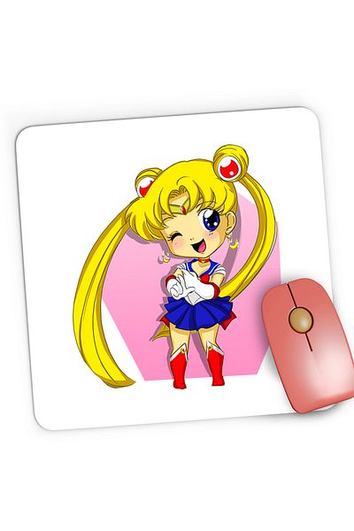 OEM Mousepad Gaming Sailor Moon Chibi Bebe Anime Manga, 21x19 cm