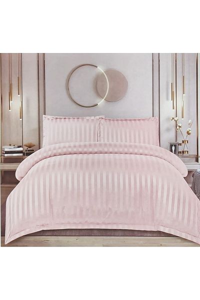 Casa New Concept 4 Piece Damask Bed Linen Set – Fitted Sheet 200x230 cm, Duvet Cover 280x200 cm, 2 Pillowcases