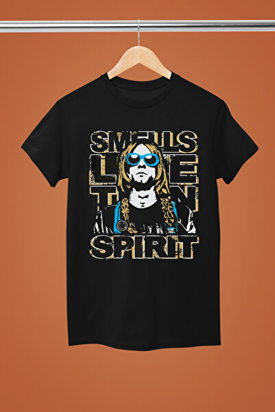 MAGORS تيشيرت روك من القطن بأكمام قصيرة وطبعة نيرفانا