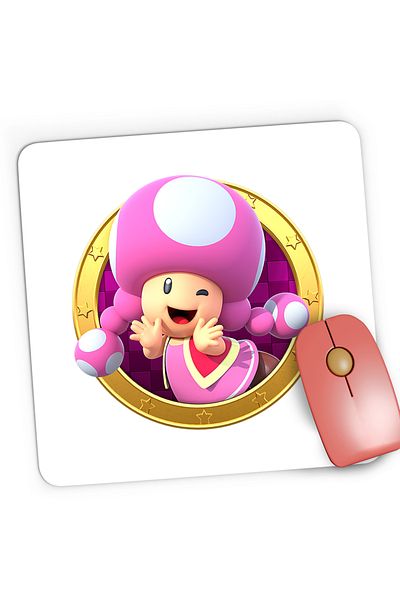 OEM Mousepad Gaming Super Mario Bros Star Rush Toad 3D, 21x19 cm