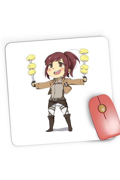 OEM Mousepad Gaming Mikasa Ackerman Attack Titan Manga Anime, 21x19 cm