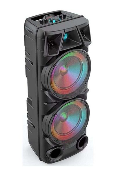 Primo Plus مكبر صوت لاسلكي ZQS8210 بألوان قوس قزح متغيرة، ومدخلات متعددة، وميكروفون