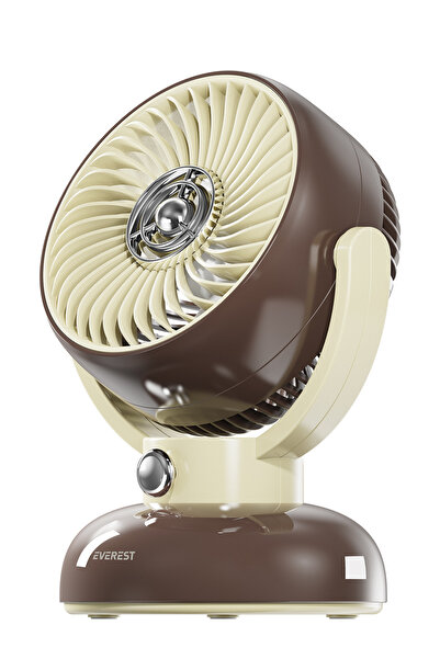Everest 1200mAh 3 Hız Kademe Led Işıklı Retro Masaüstü Usb Fan - EFN12