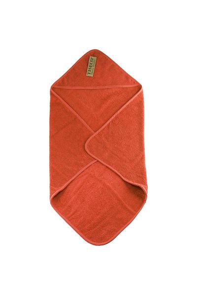 LIEF Prosop de baie cu glugă pentru bebeluși, bumbac premium, super-absorbant, portocaliu-ruginiu, 75x75