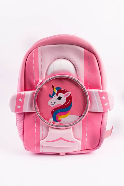 Cocobee Aeroplane Style Unicorn Printed Backpack for Girls – Pink