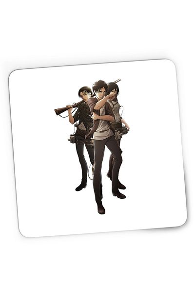 OEM Mousepad Gaming Attack on Titan Eren Mikasa Levi Anime Manga, 21x19 cm