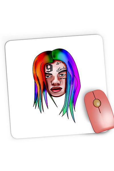 OEM Mousepad Gaming Tekashi Face 6ix9ine Rap, 21x19 cm