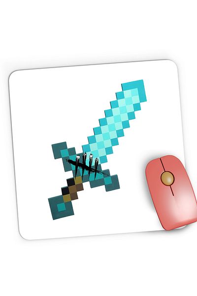OEM Mousepad Gaming Dead by Daylight Minecraft Horror Diamond Sword, 21x19 cm
