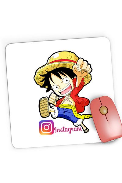 OEM Mousepad Gaming One Piece Luffy Instagram Creator Insta Gamer, 21x19 cm