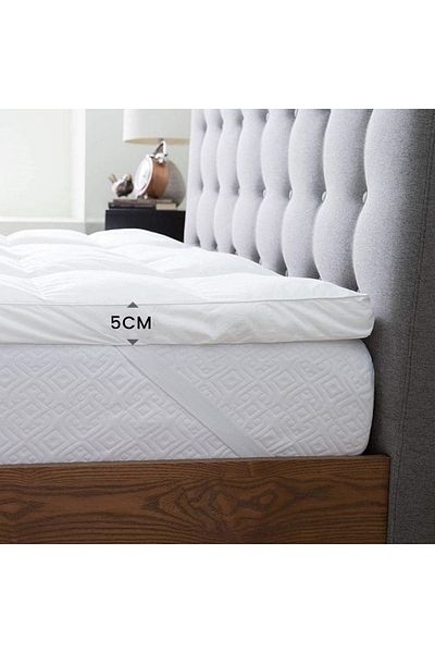 COTTON HOME Supersoft Mattress Topper , Single Size 90x190+5cm , White