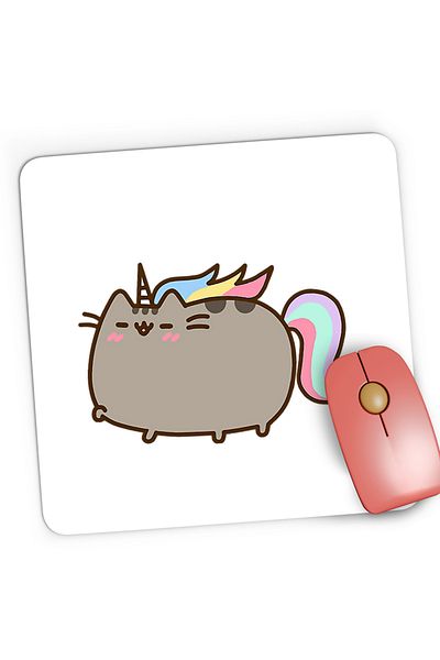 OEM Mousepad Gaming Pusheen Cat Plush Unicorn Cat Love Gift, 21x19 cm