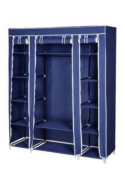 rexa Safari Portable Closet With 2 Sections Navy