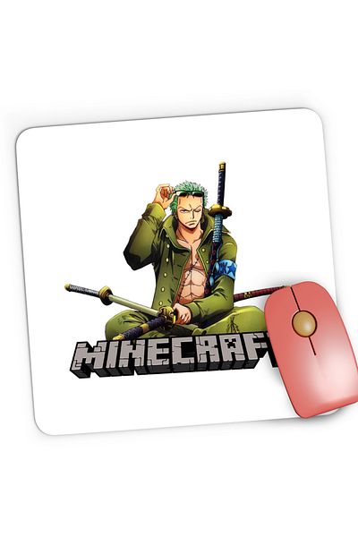 OEM Mousepad Gaming Zoro One Piece Roronoa Minecraft Anime, 21x19 cm