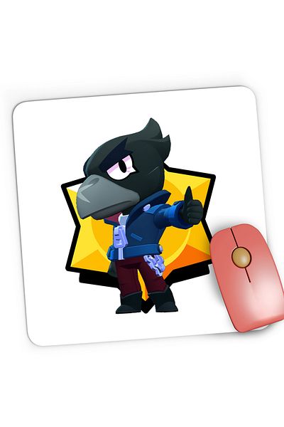 OEM Mousepad Gaming Crow Minecraft Brawl Stars, 21x19 cm