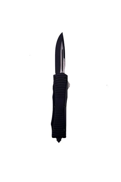 dalimag Automatic Knife with Button, Military Model, Steel Blade, Black, Glass Breaker, Belt Clip, 22 cm