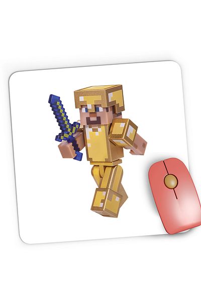 OEM Mousepad Gaming Minecraft Gold Skin Cool, 21x19 cm