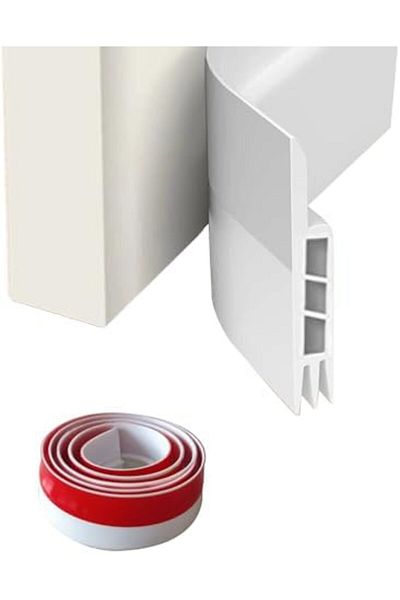 L&Wen Door Draft Stopper, Self-Adhesive Soundproof Insulator Door Seal 1m White