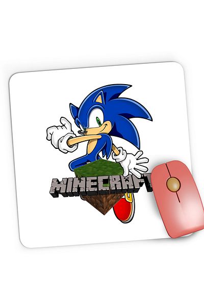OEM Mousepad Gaming Sonic the Hedgehog Minecraft Joc Game, 21x19 cm