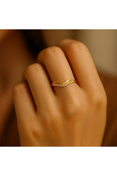 BY YASİN TOPÇU Wave Shine Steel Ring