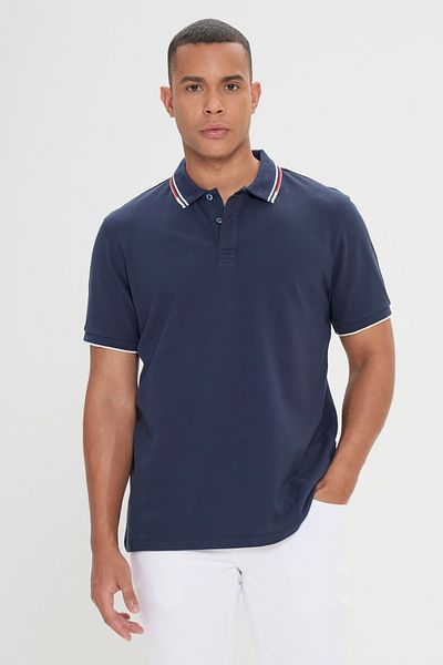 AC&Co / Altınyıldız Classics Ανδρικό μπλουζάκι με λαιμόκοψη σε 100% βαμβακερό μπλουζάκι με λεπτή εφαρμογή