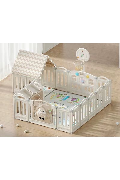 Nichiduta Garden Nichiduta Garden Lovely Pinguin playground fence 150x180 cm with safety gate, basket basket