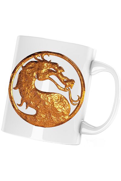 OEM Cana Mortal Kombat Emblem Maestru Dragon Gold, alba, 330 ml