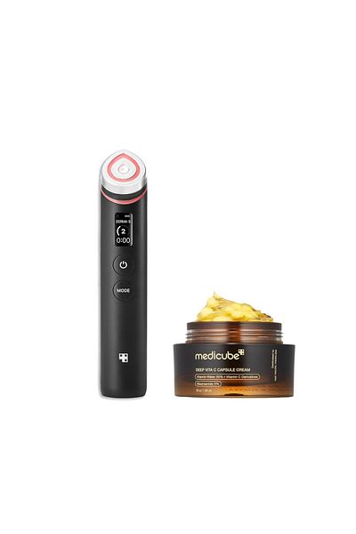 Medicube K-Viral Duo for Uneven Skin Tone: Age-R Booster Pro | 6-in-1 Real Glass Glow Device and Dee