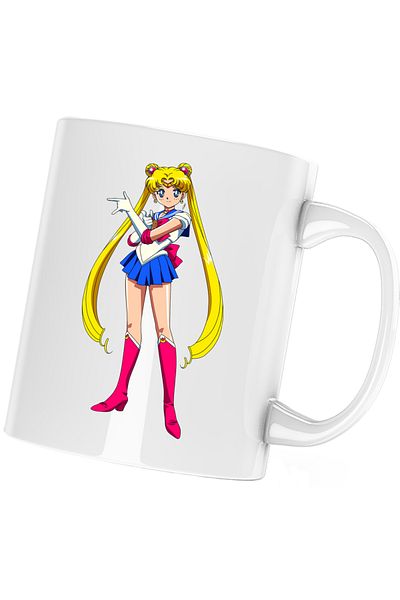 OEM Sailor Moon Karate Martial Arts Girl Mug, white, 330 ml