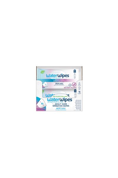 WaterWipes Adult Care Sensitive Body & Intimate Hygiene Wipes, 360 Wipes (12 Packs),