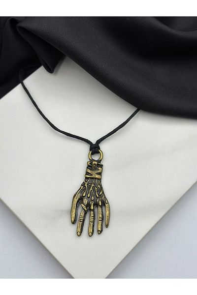 Unzilee Lord of the Rings Hand Figured Black Drawstring Design Steel Necklace