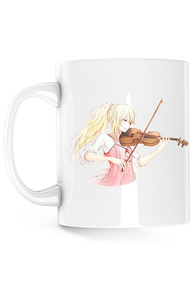 OEM Your Lie in April Love Valentines Day Violin Mug, white, 330 ml