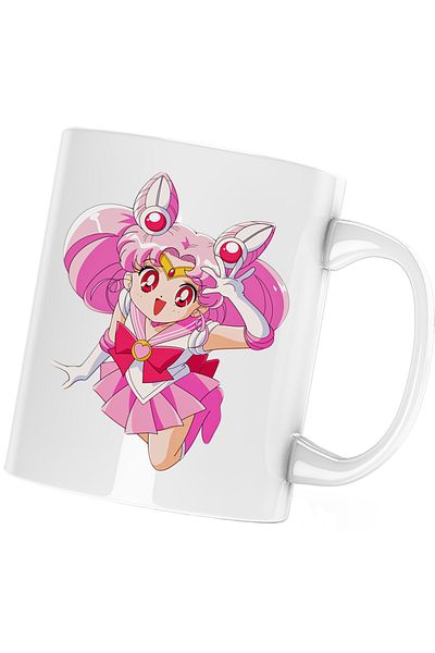 OEM Sailor Moon Chibiusa Pink Christmas Mug, white, 330 ml