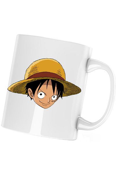 OEM One Piece Monkey D Luffy Straw Hat Sailor Captain Mug, white, 330 ml