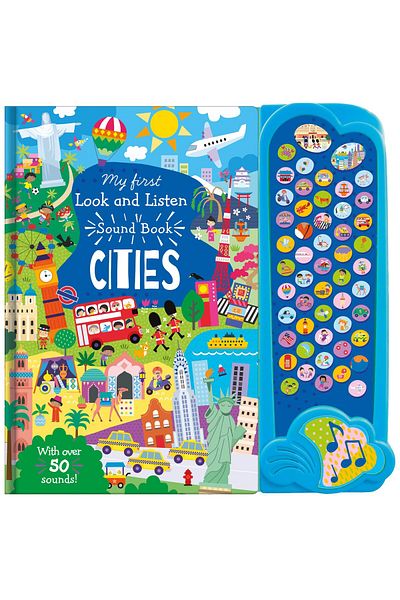 North Parade Children's book, NPP, My First Look and Listen Cities, Children's 50 Button Sound Book, 1+ years