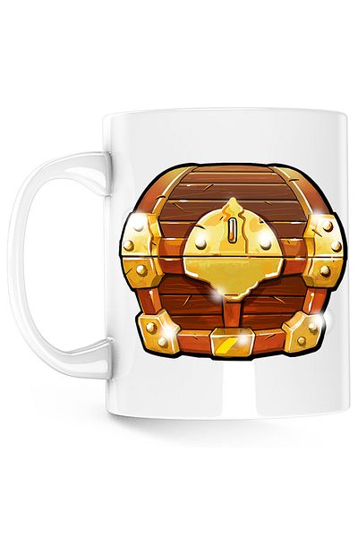 OEM Age of Empires Mug Treasure Chest Strategy Game, white, 330 ml