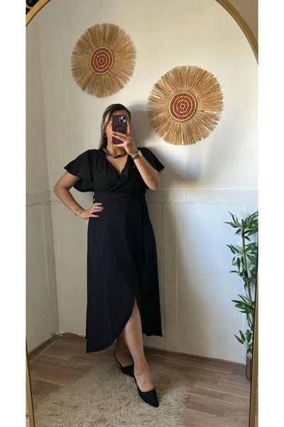Butik Siyah Kuşaklı Elbise