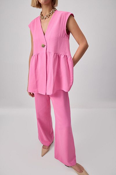 Touché Privé Linen Textured Vest Trousers Set