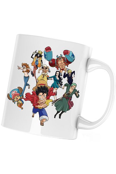 OEM Cana Straw Hat Warriors Pirates Crew One Piece Luffy, alba, 330 ml