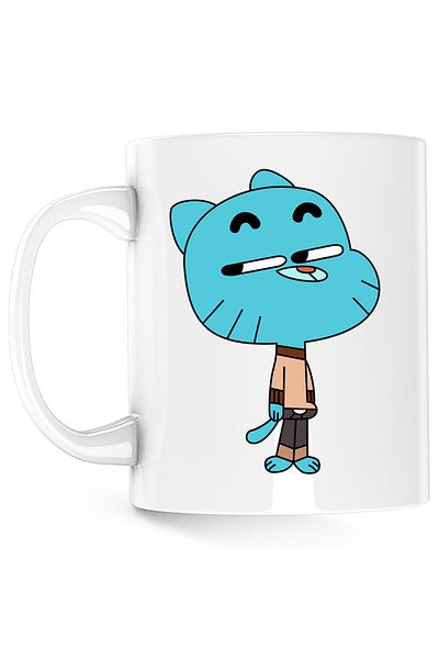 OEM Gumball Cat Cartoon Mug, white, 330 ml
