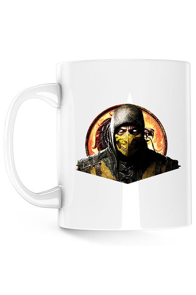 OEM Mortal Kombat Trilogy Scorpio Lupta Gaming PS5 Mug, white, 330 ml