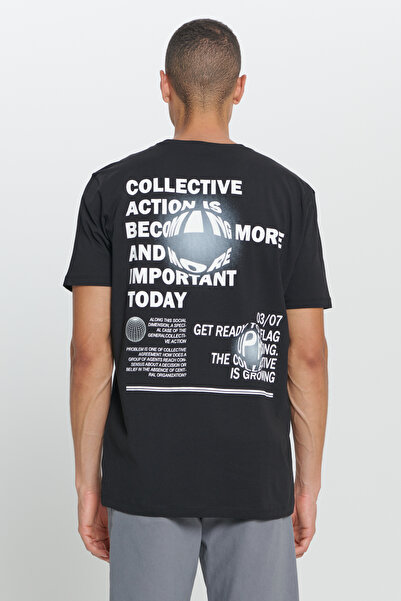 AC&Co / Altınyıldız Classics Men's Black Standard Fit Regular Cut 100% Cotton Crew Neck T-Shirt