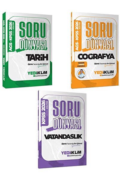 Yediiklim Yayınları 2026 Kpss Genel Kültür Soru Dünyası 3 Lü Set