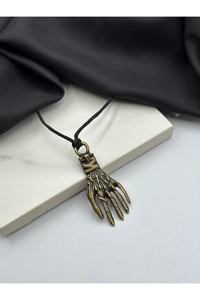 Unzilee Lord of the Rings Hand Figured Black Drawstring Design Steel Necklace