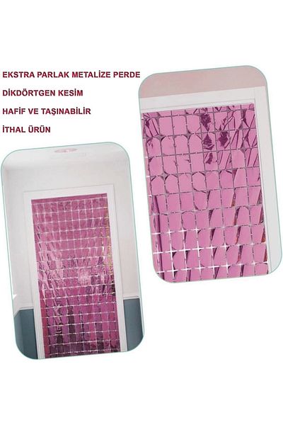roztomily Bfs Extra Metallized Rose Gold Color Disco Rectangular Cut Door Curtain Decoration 1X2 Meters