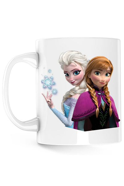 OEM Disney Frozen Sisters Elsa Anna Princess Mug, white, 330 ml