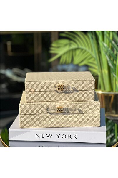 MIARIK DESIGN & DEKORASYON Dekoratif 2 Cubuklu Deri Kutu 8x16 10x20 Cm