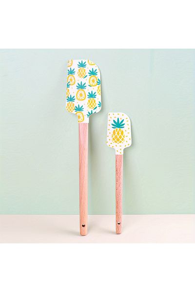 Cozy Nest Silicone Spatula Set, 2-Piece, Large & Small Kitchen Utensils for Mixing, Scraping