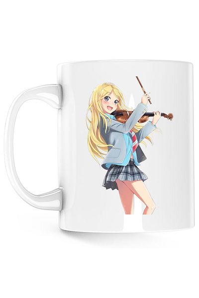 OEM Your Lie in April Love Story Violin Violinist Mug, white, 330 ml
