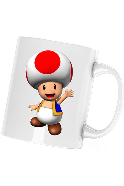 OEM Super Mario Bros Mushroom Toad Mug, white, 330 ml